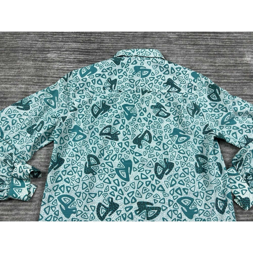 Vintage Pykettes Shirt Womens XL Green Button Up Longsleeve Casual - Picture 8 of 11